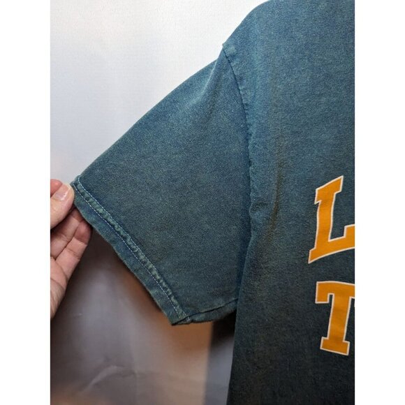 LOONEY TUNES Medium Crop TOP BUGS BUNNY TWEETY DAFFY T-Shirt Raw Hem Green - Picture 3 of 11